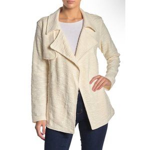 Size Small DR2 by Daniel Rainn‎ CREME IVORY OPEN FRONT TEXTURED JACKET W/POCKETS